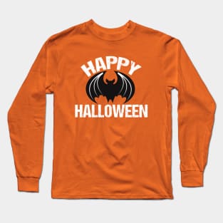 Happy Halloween Black Bat Long Sleeve T-Shirt